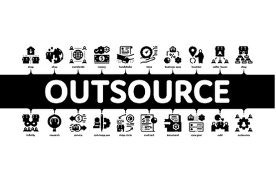 Outsource Management Minimal Infographic Banner Vector