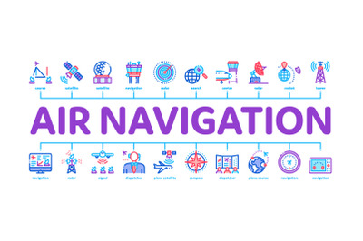 Air Navigation Tool Minimal Infographic Banner Vector