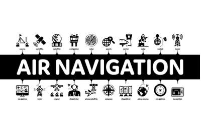 Air Navigation Tool Minimal Infographic Banner Vector