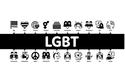 Lgbt Homosexual Gay Minimal Infographic Banner Vector