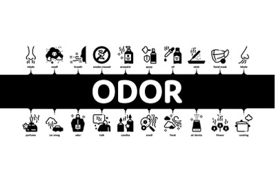 Odor Aroma And Smell Minimal Infographic Banner Vector