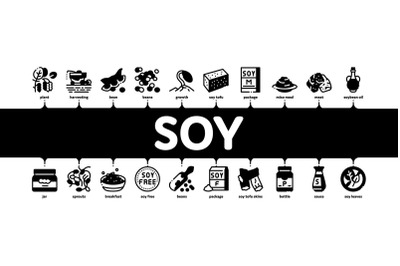 Soy Bean Food Product Minimal Infographic Banner Vector