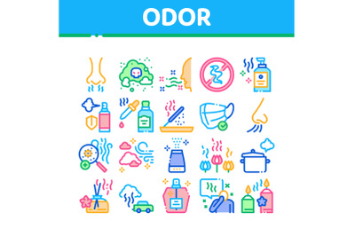 Odor Aroma And Smell Collection Icons Set Vector