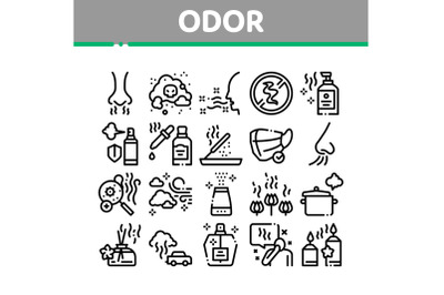 Odor Aroma And Smell Collection Icons Set Vector