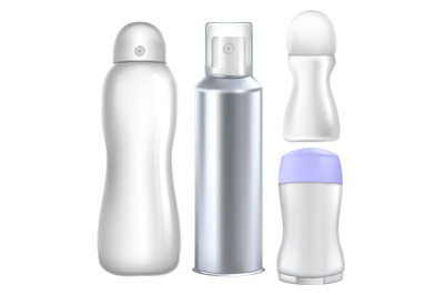 Deodorant Hygienic Product Collection Set Vector