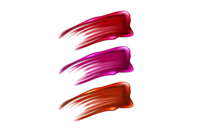 Lipstick Stroke Face Cosmetics Makeup Set Vector