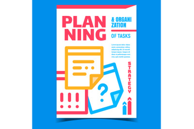 Planning And Organization Tasks Banner Vector