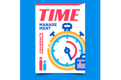 Time Management Creative Promotional Poster Vector