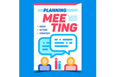 Meeting Planning Creative Promo Banner Vector