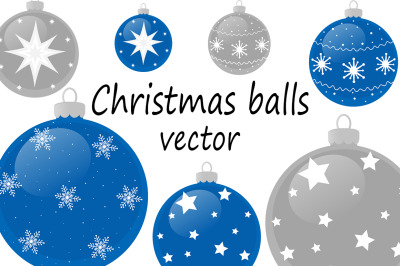 Set Christmas balls vector illustration