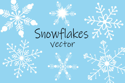 Set snowflakes vector illustration