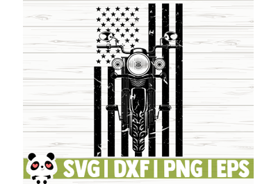 Distressed Motorcycle US Flag