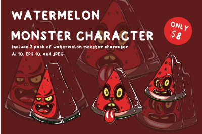 Watermelon Monster Character