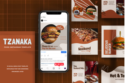 Tzanaka - Fast Food Instagram Post Template