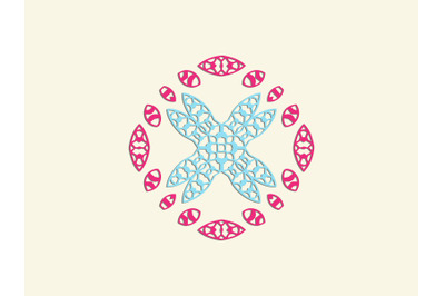 Ornament Abstract Pink Blue Color
