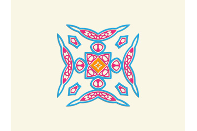 Ornament Abstract Blue Pink Orange Color