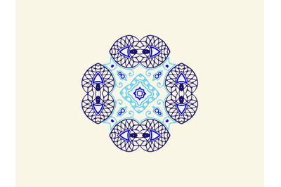 Ornament Abstract Navy Blue Color