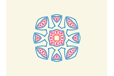 Ornament Abstract Blue Pink Orange Color
