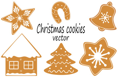 Set Christmas cookies vector illustration