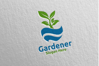 Global Botanical Gardener Logo Design 23