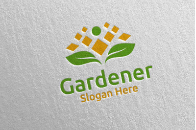 Nutrition Botanical Gardener Care Logo Design 29