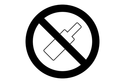 Ban bottle alcohol symbol