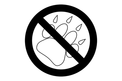 No paw pets symbol