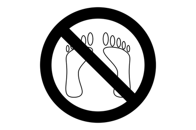 Not go bare foot symbol