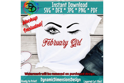 February girl png, February birthday bday png, Eyelashes svg, Lashes,