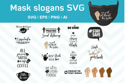 Mask slogans SVG, Mask SVG