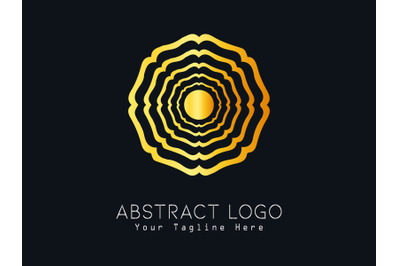 Logo Abstract Flower Gold Color