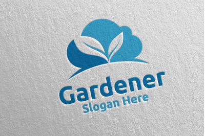 Cloud Botanical Gardener Logo Design 31