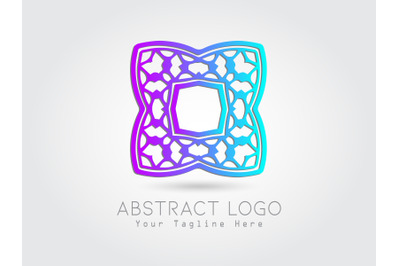 Logo Abstract Gradation Purple Blue Color Design