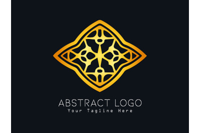 Logo Abstract Gold Color Black Background