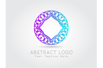 Logo Abstract Gradation Purple Blue Color