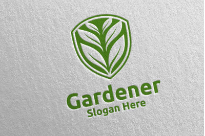 Security Botanical Gardener Logo Design 38