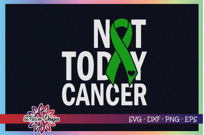 Not today cancer svg, ribbon cancer svg, green ribbon, Mental health