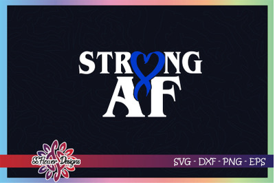 Strong AF svg, ribbon cancer svg, blue ribbon, Prostate cancer