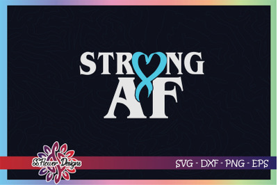 Strong AF svg, ribbon cancer svg, light blue ribbon, diabetes