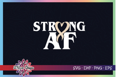 Strong AF svg, ribbon cancer svg, pearl ribbon, lung cancer svg