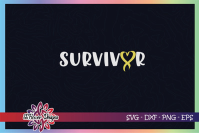 Survivor svg, ribbon cancer svg, gold ribbon, Childhood cancer