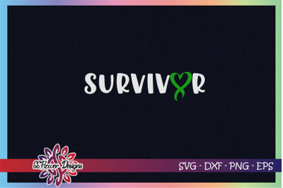 Survivor svg, ribbon cancer svg, green ribbon, Mental health