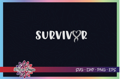 Survivor svg, ribbon cancer svg, grey ribbon, brain tumor svg