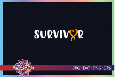 Survivor svg, ribbon cancer svg, orange ribbon, Leukemia svg