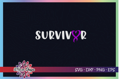 Survivor svg, ribbon cancer svg, purple ribbon, Pancreatic svg