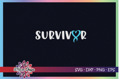 Survivor svg, ribbon cancer svg, light blue ribbon, diabetes