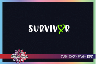 Survivor svg, ribbon cancer svg, lime green ribbon, lymphoma