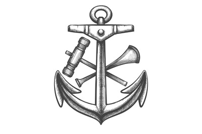 Anchor and shipyard Tools Sailor Tattoo