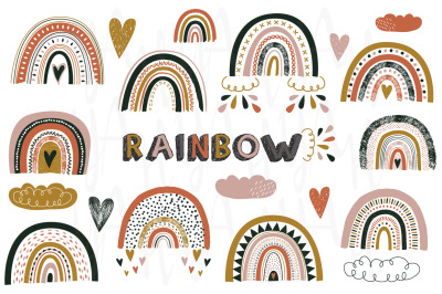 Cute Boho Rainbow Elements
