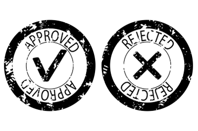 Approved and rejected rubber stamp black color